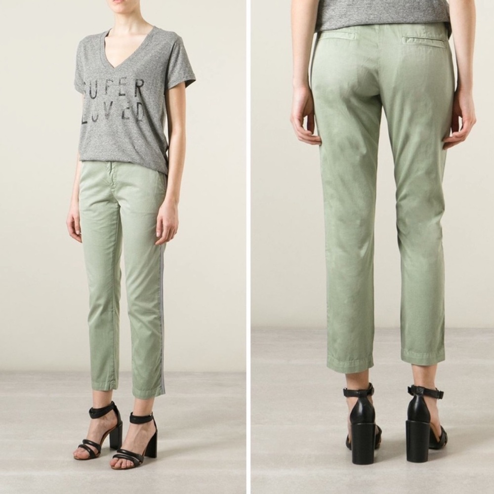 Current Elliott Buddy Cropped Trousers with Stripe Size 24